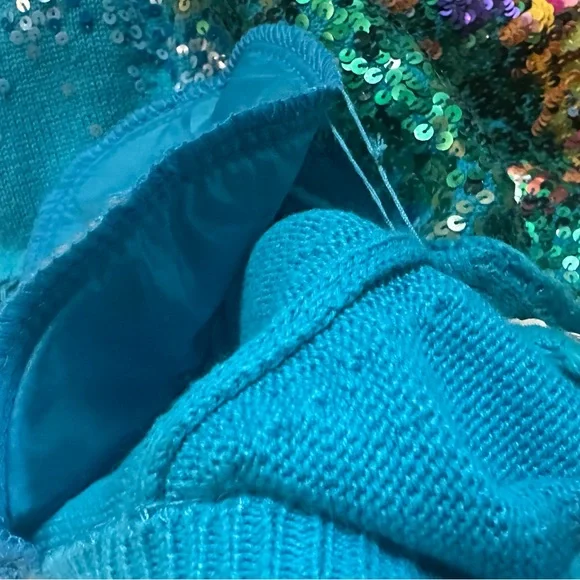 MICHAEL SIMON Vintage Seurat Sunday Afternoon sequined button front cardigan 3X - Picture 11 of 15